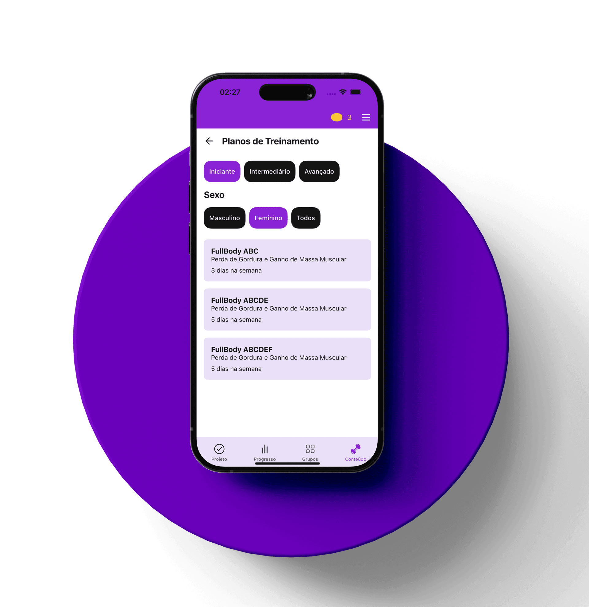 Funcionalidades do MobiFit